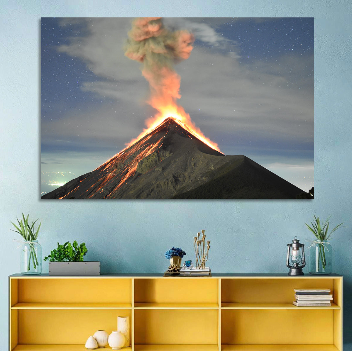 Fuego Night Eruption Wall Art