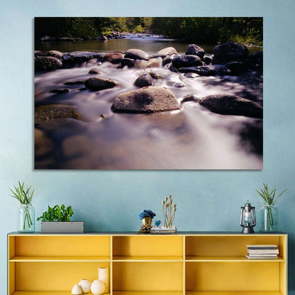 Truckee River Sunlit Rocks Wall Art