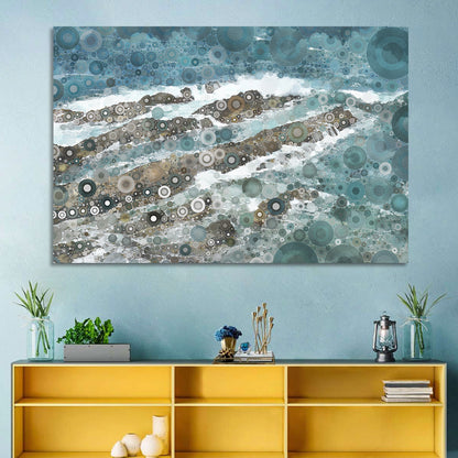 Teal Mosaic Ocean Wave Wall Art