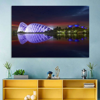 Gardens by the Bay Night Reflection Wall Art