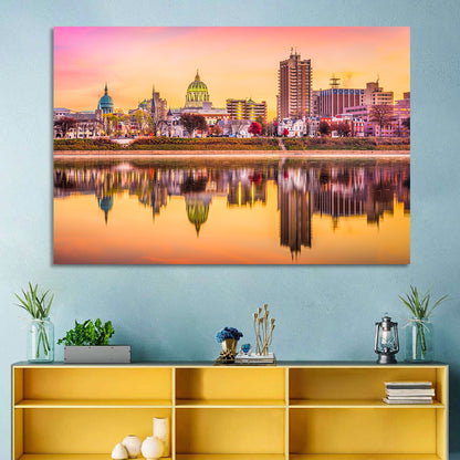 Harrisburg Golden Hour Skyline Wall Art