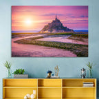 Mont Saint-michel Sunset Wall Art