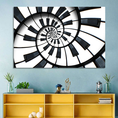 Recursive Spiral Piano Keys Wall Art