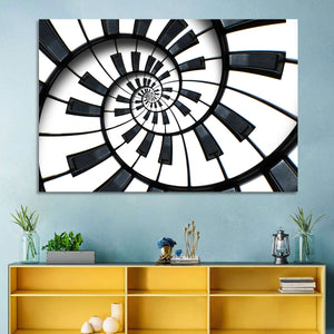 Spiral Piano Keyboard Wall Art