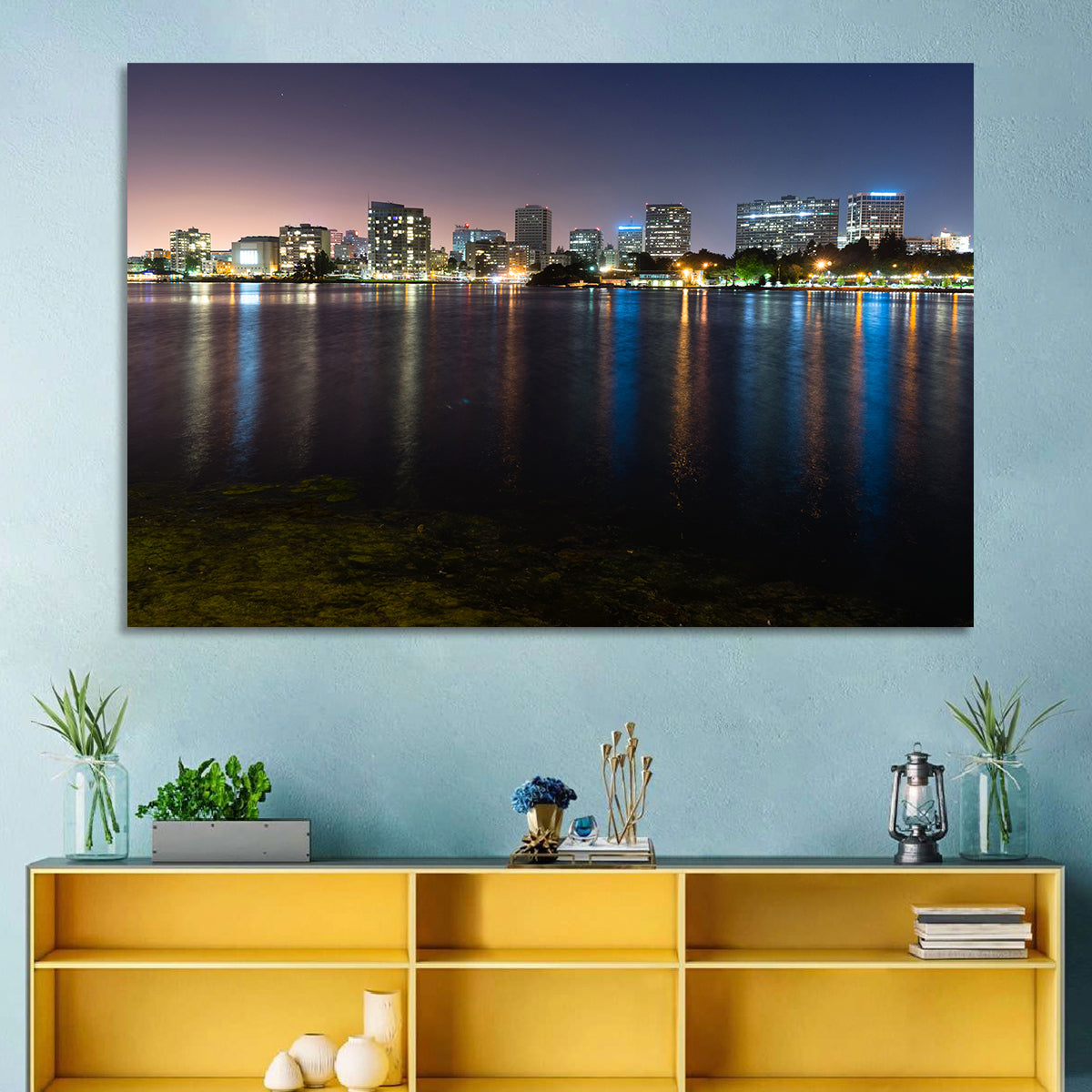 Oakland Skyline Over Lake Merritt Wall Art