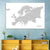 Greyish Europe Map Wall Art