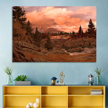 Rocky Mountain Lake at Dusk Wall Art
