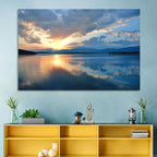 Golden Hour Lake Reflection Wall Art