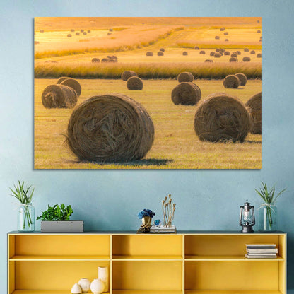 Hay Bales at Golden Hour Wall Art