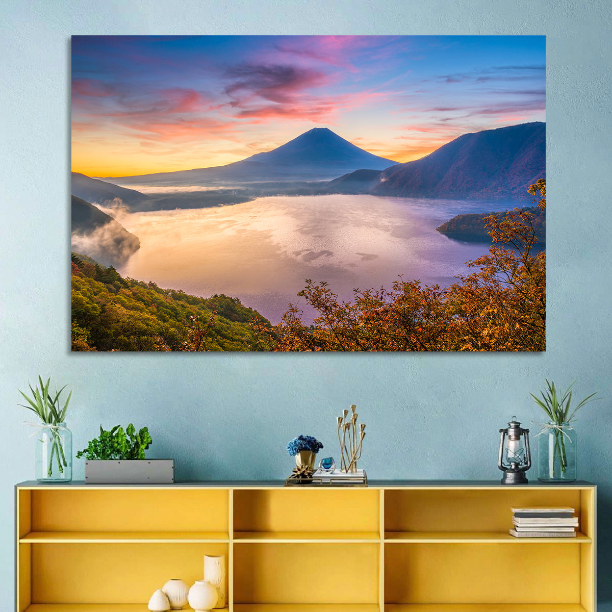 Mount Fuji at Lake Motosu, Autumn Sunrise Wall Art