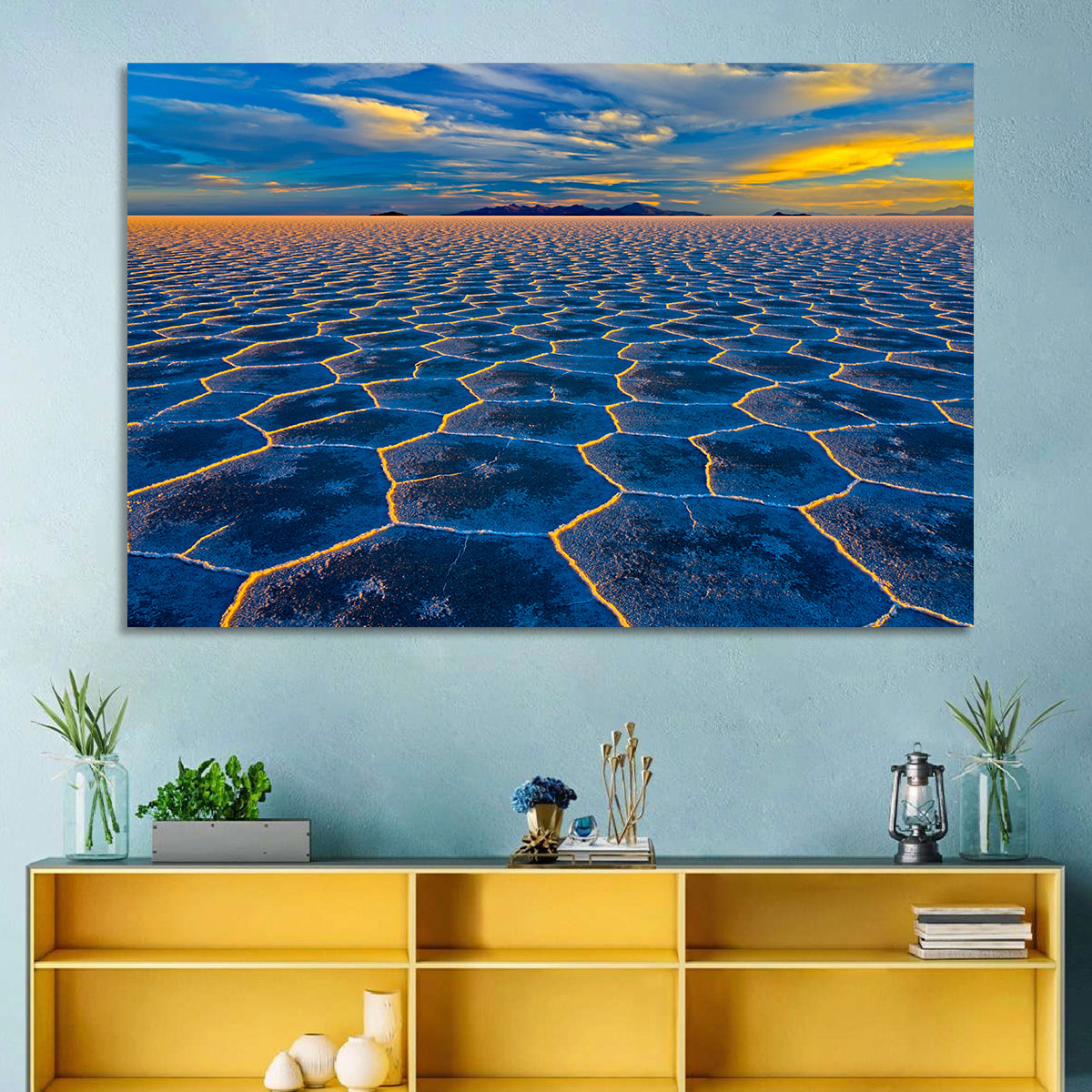 Salar De Uyuni Salt Flats at Sunset Wall Art