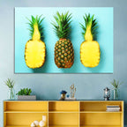 Three Pineapples Minimalist Design Wall Art