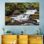 Cascading Autumn Waterfall Wall Art