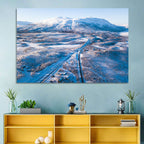 Snowy Valley with Parallel Tracks Wall Art