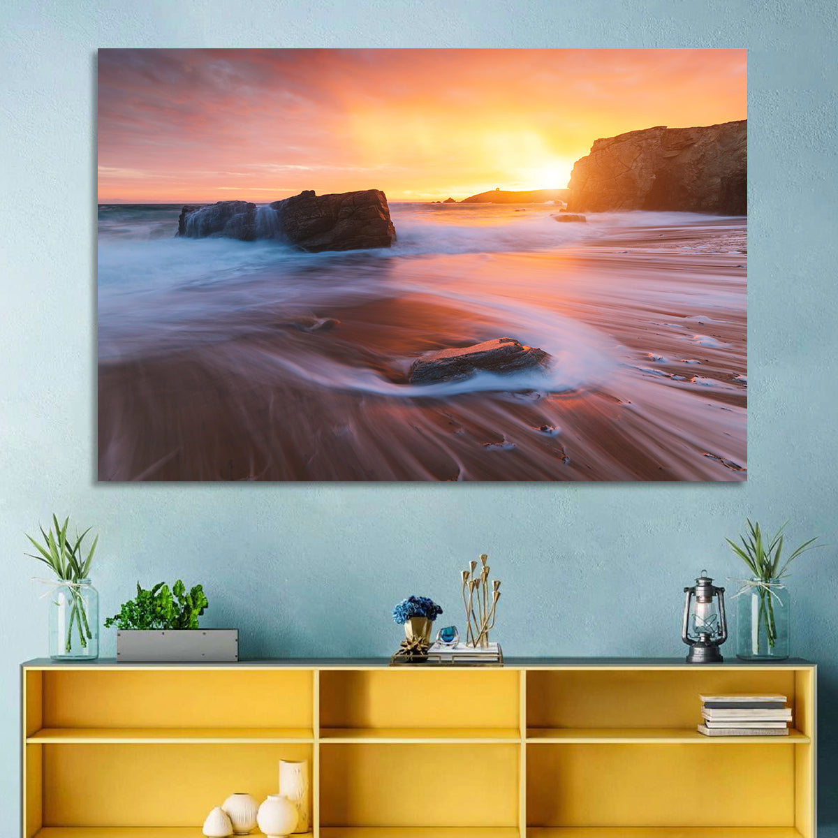 Quiberon Beach Sunset Wall Art