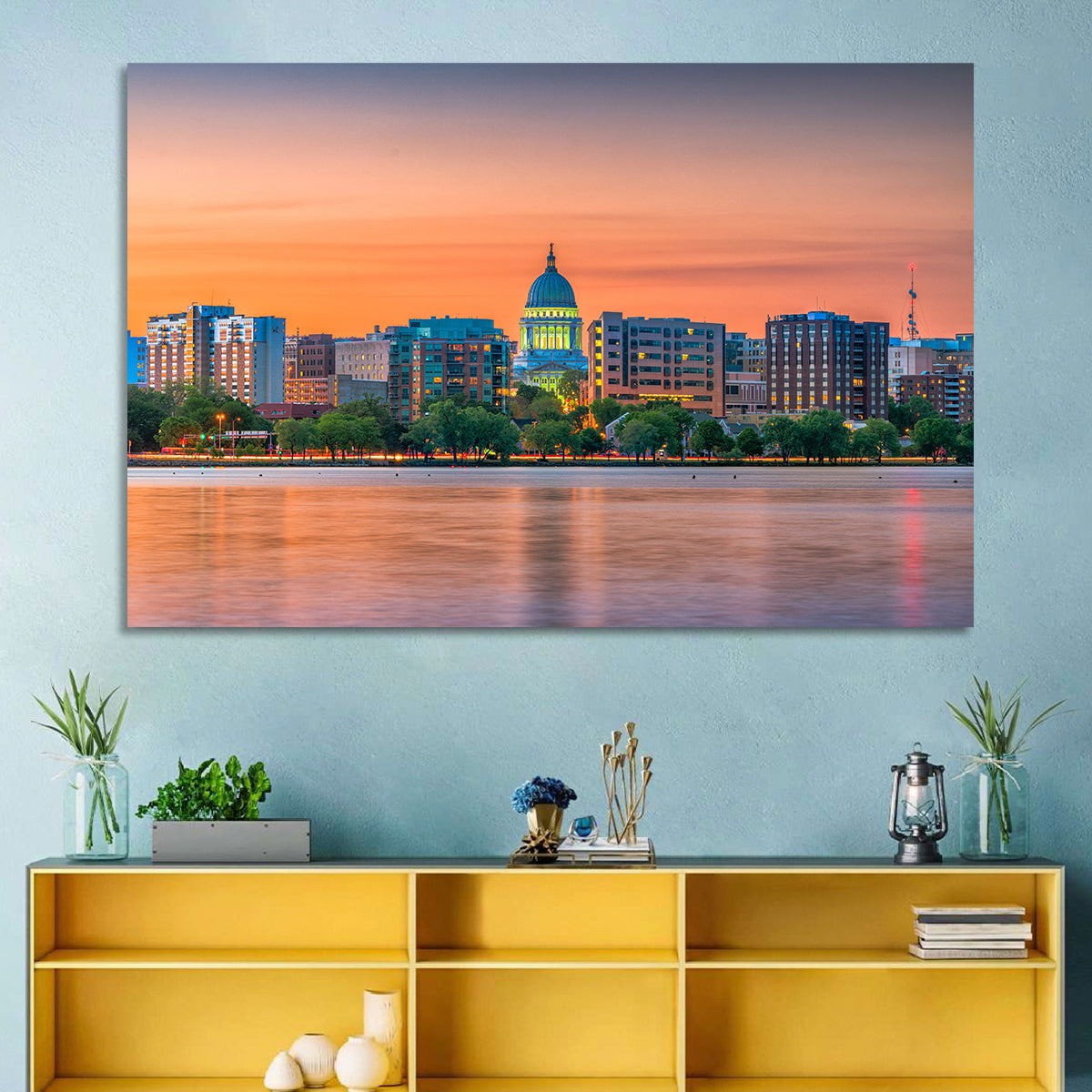 Madison State Capitol Skyline Wall Art