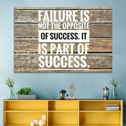 Failure Is Part of Success Rustic Typography Wall Art