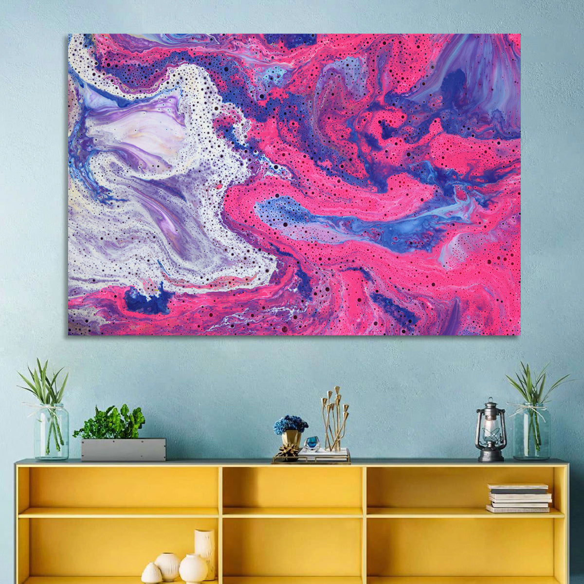 Magenta Bubble Fluid Abstraction Wall Art