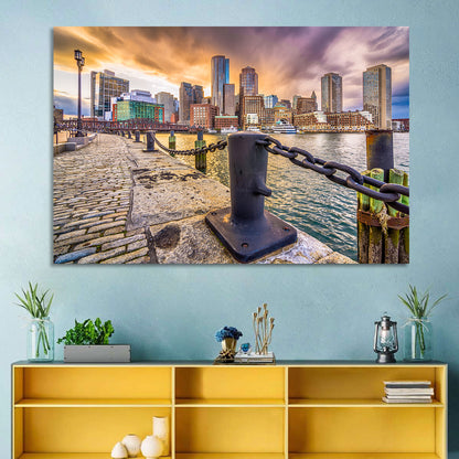 Boston Harbor at Dusk Wall Art