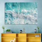 Top Down Turquoise Wave Wall Art