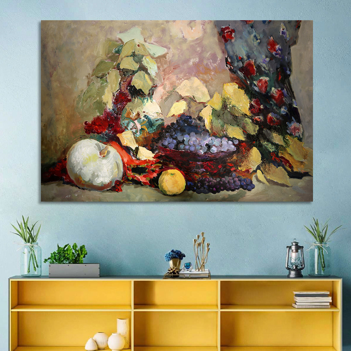 Grapes and Melon Still Life Wall Art
