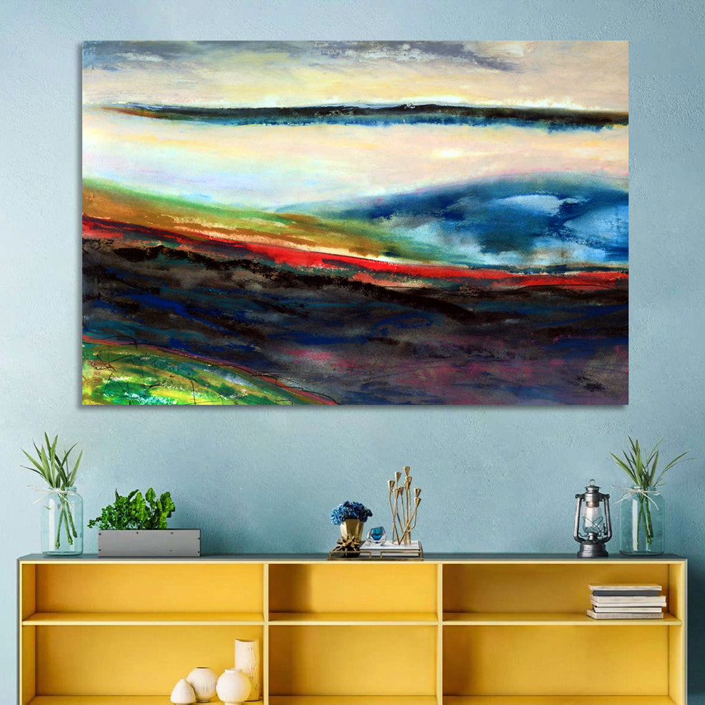 Moody Horizon Stripe Abstract Landscape Wall Art