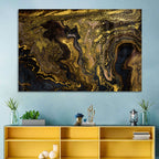 Black and Gold Marble Abstraction Wall Art