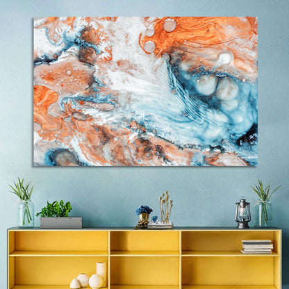 Copper Marble Fluid Abstract Wall Art