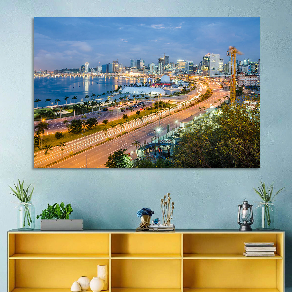 Luanda Bay Twilight Skyline Wall Art