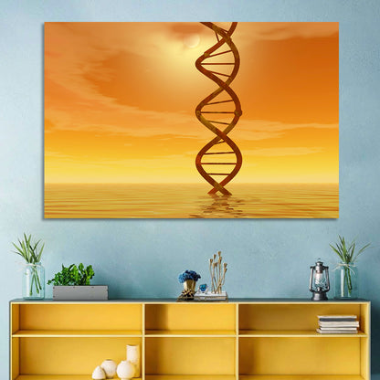 Dna Helix at Sunset Wall Art