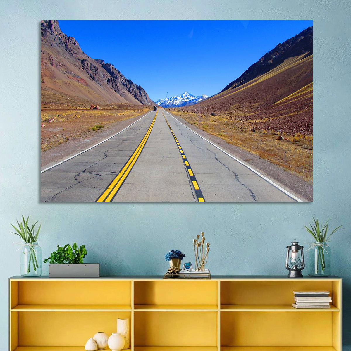 Road to Mount Aconcagua Wall Art in a room, landscape