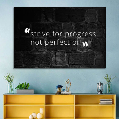 Strive for Progress Brick Typography Wall Art