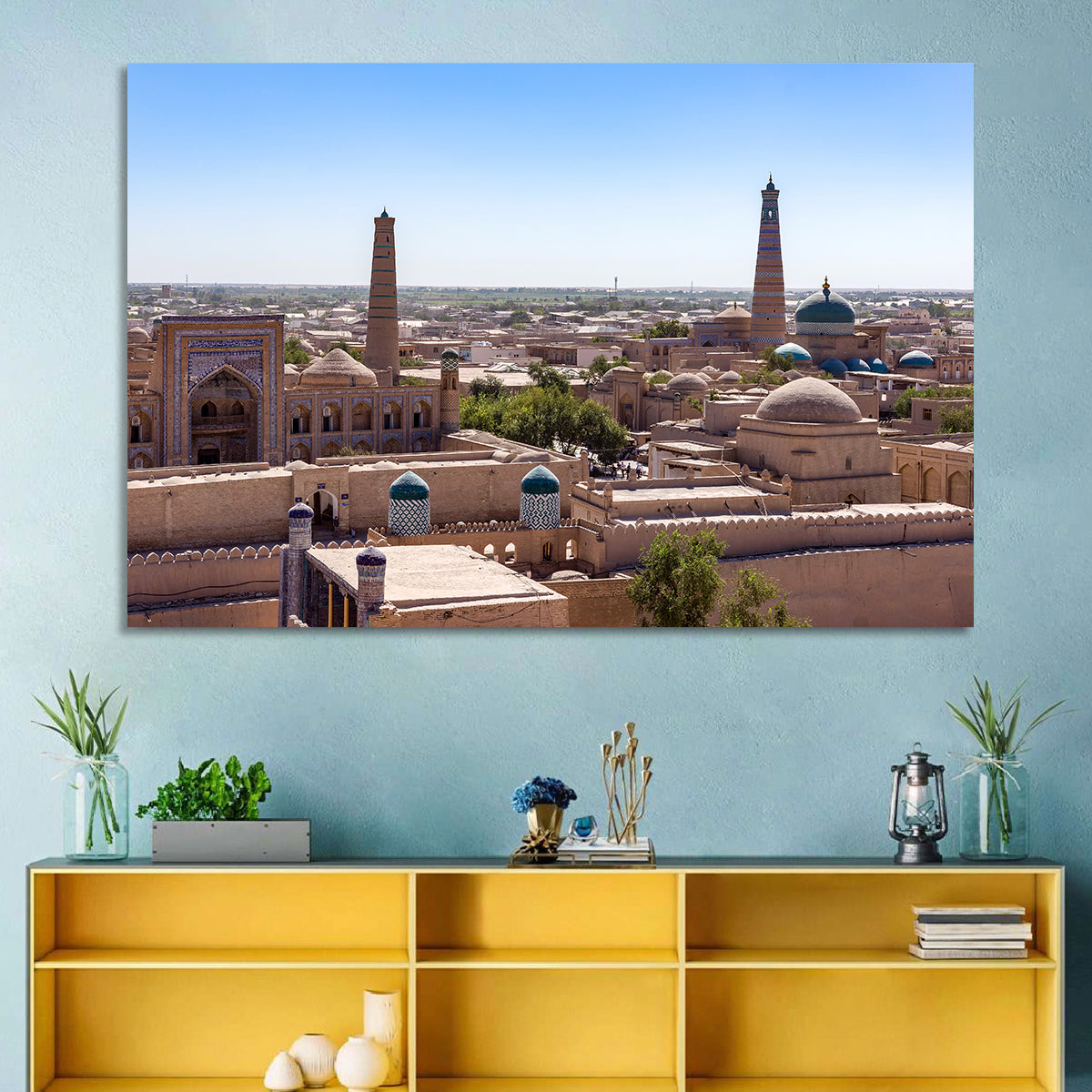 Khodja Mosque Minarets, Khiva Wall Art in a room, landscape