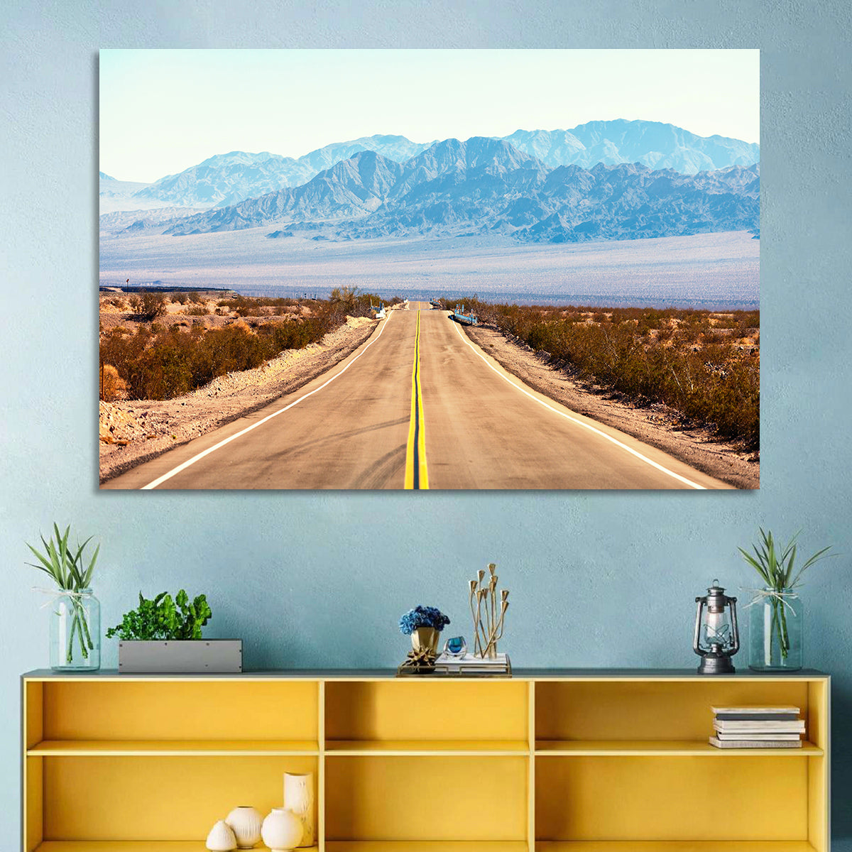 Mojave Desert Route 66 Wall Art in a room, landscape