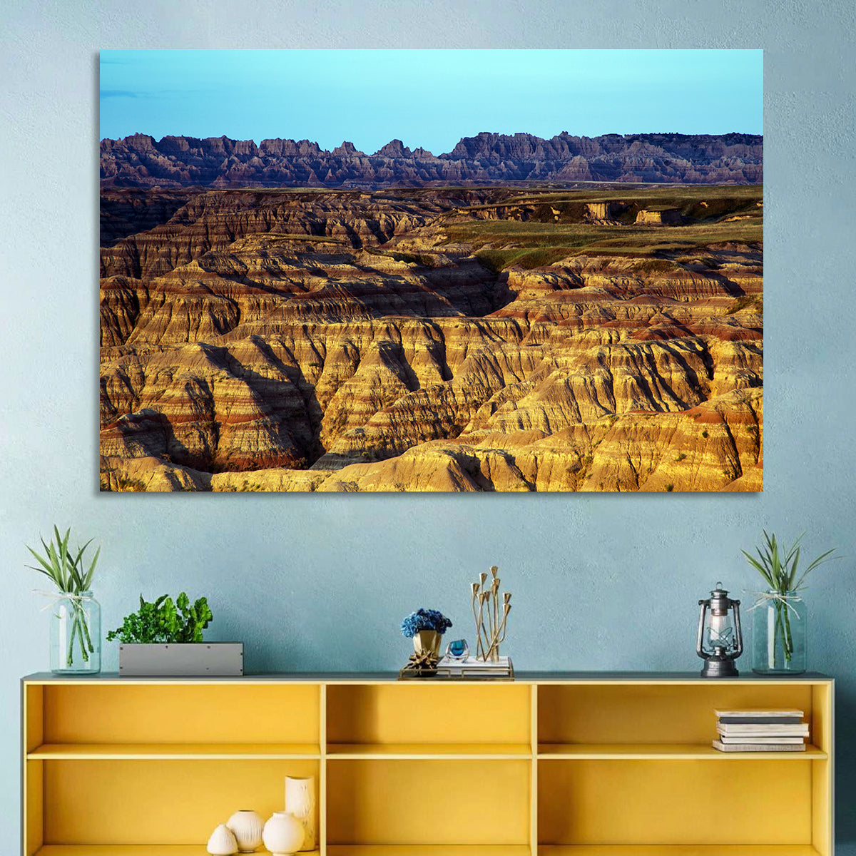 Badlands National Park Wall Art in a room, landscape