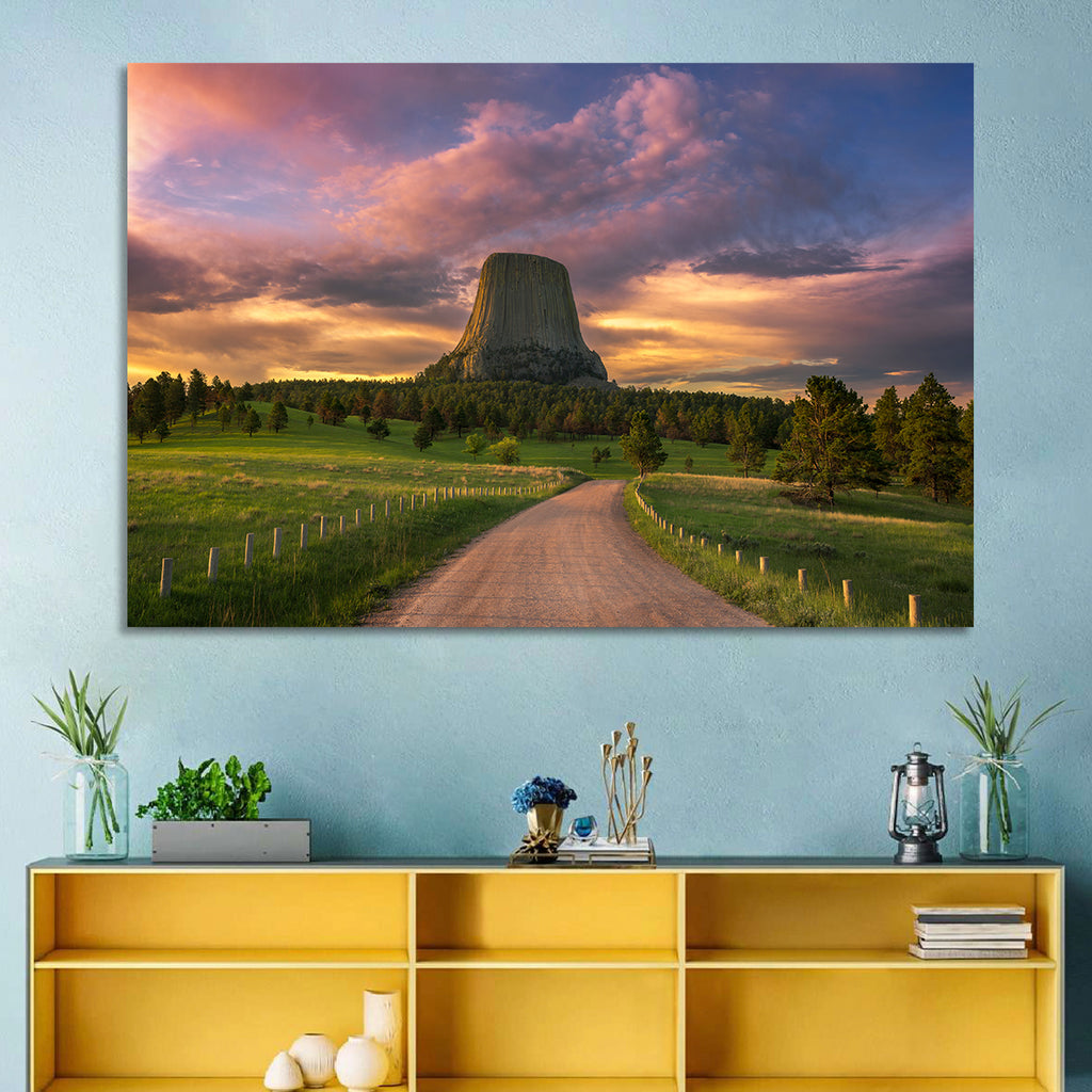 Devils Tower at Sunset Wall Art