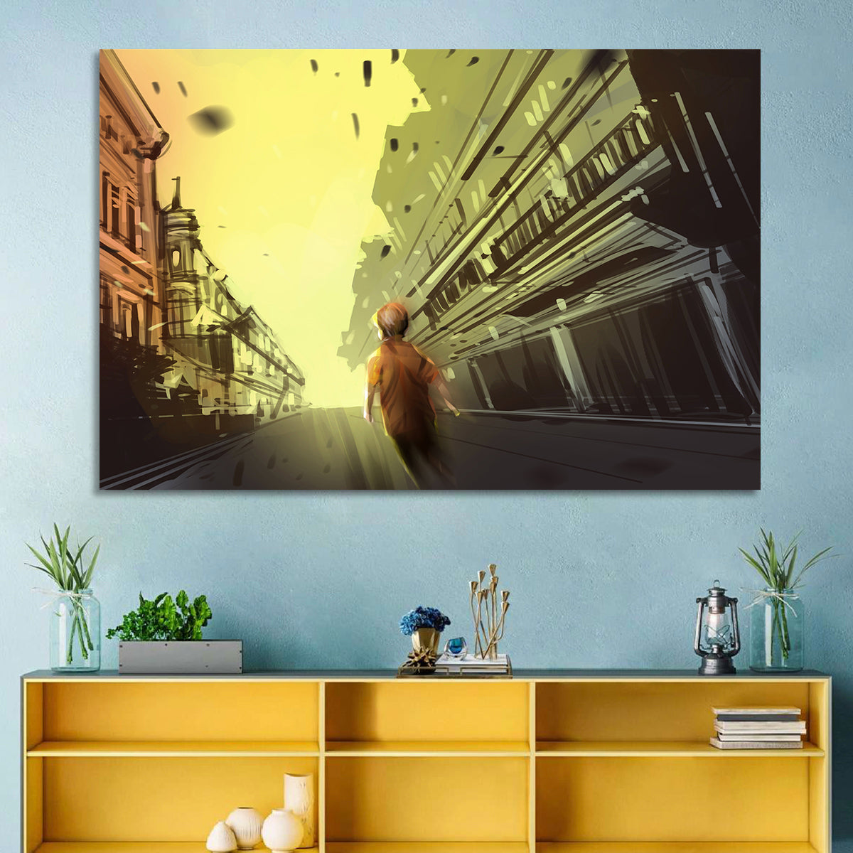 Child Walking Toward Light Wall Art in a room, landscape