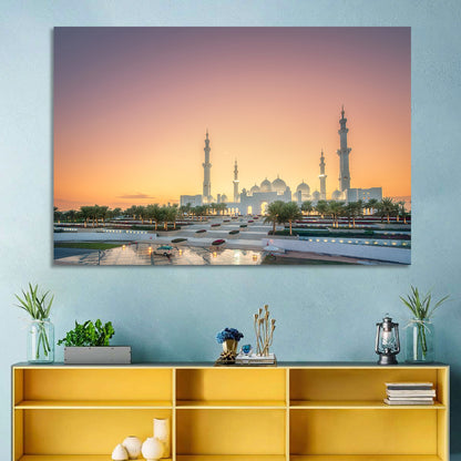 Sheikh Zayed Grand Mosque at Sunset Wall Art