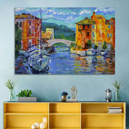 Port Grimaud Canal Scene Wall Art