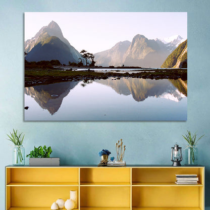 Mitre Peak Reflection at Milford Sound Wall Art