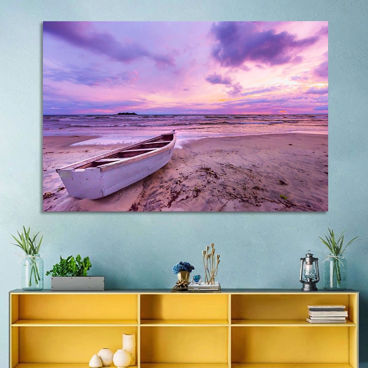 Boat at Lake Malawi Sunset Wall Art