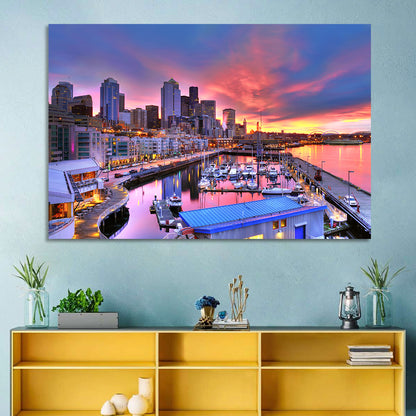 Seattle Skyline at Sunset Wall Art