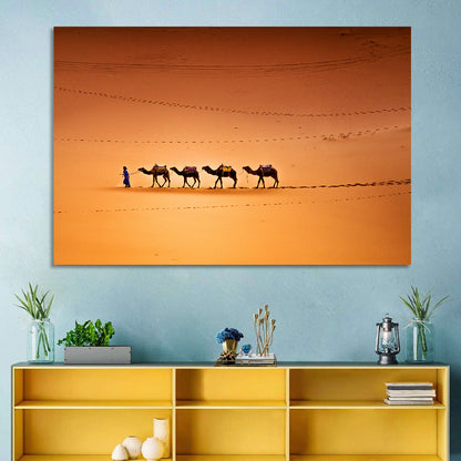 Camels In Sahara Desert Wall Art