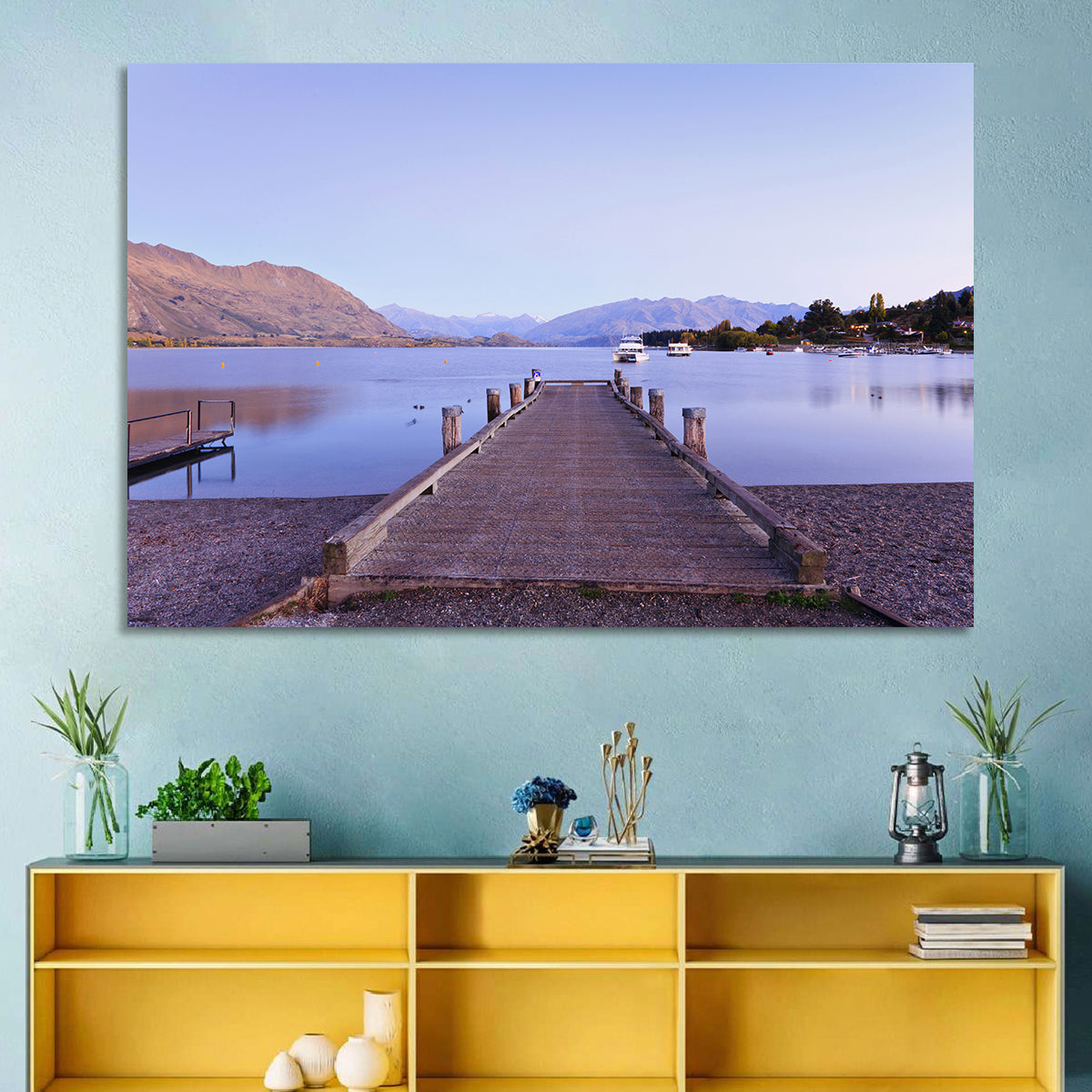 Wanaka Pier at Twilight Wall Art