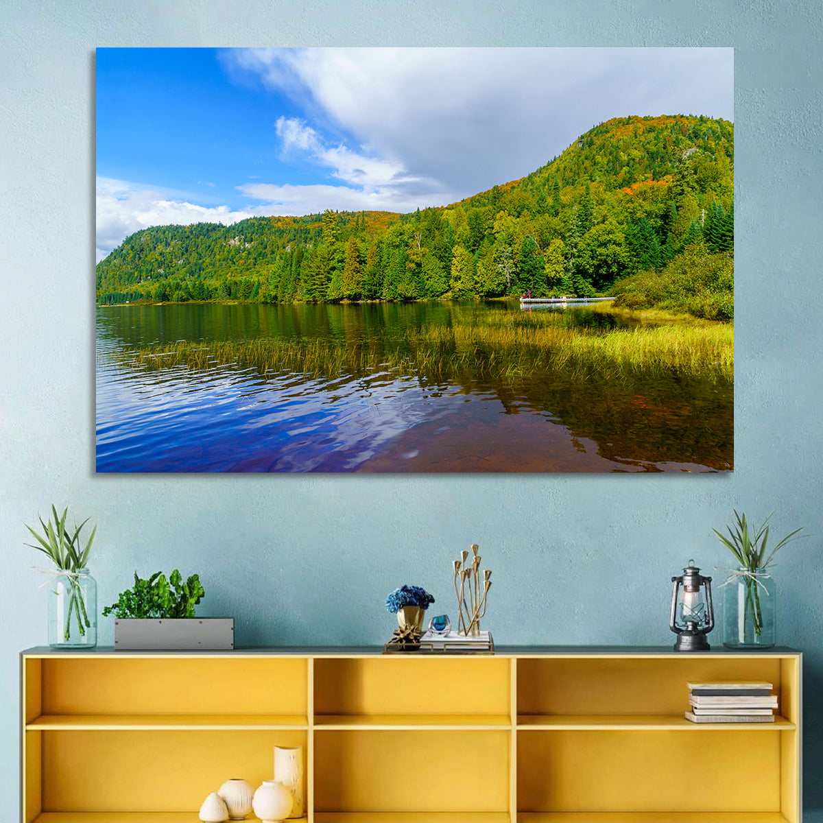 Monroe Lake Wall Art in a room, landscape
