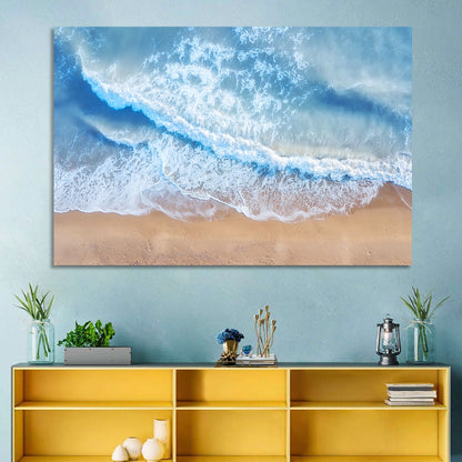 Aerial Turquoise Beach Waves Wall Art