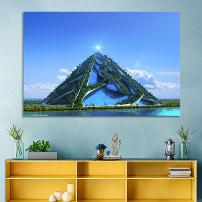 Glassy Pyramid with Gardens Wall Art