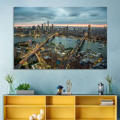 New York Twilight Cityscape Wall Art