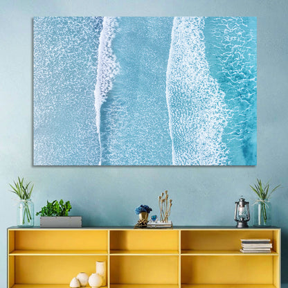 Twin Breaking Waves Over Turquoise Sea Wall Art