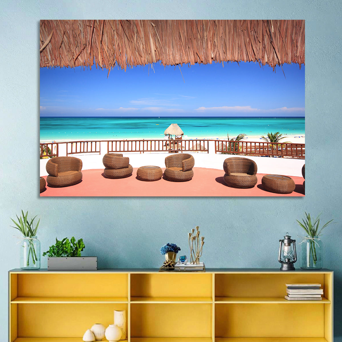 Beach Resort Balcony View Wall Art